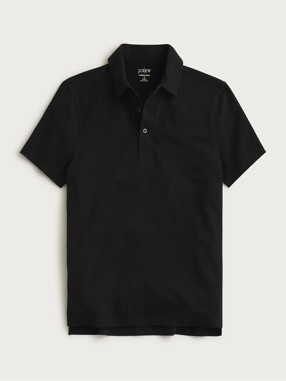 J. CREW Classic Untucked sueded cotton polo shirt in Black Size M BW395